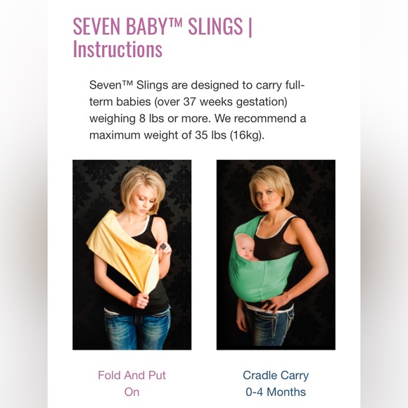 Seven Slings LLC The Original Pouch Sling Black Magic Boho Print NWOT Seven Baby - Picture 10 of 13